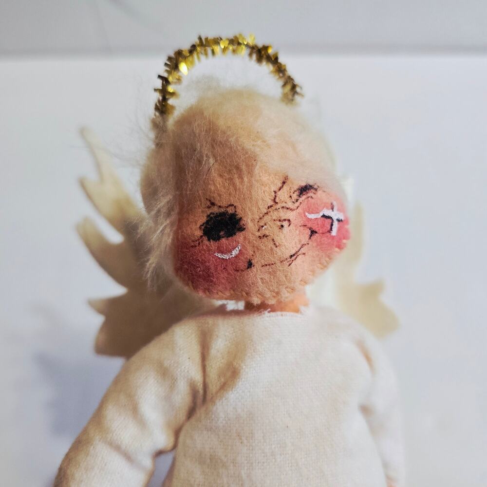 Annalee Mobilitee Naughty Angel Doll Sling Shot, Halo, Cloud Stand Vintage 1981